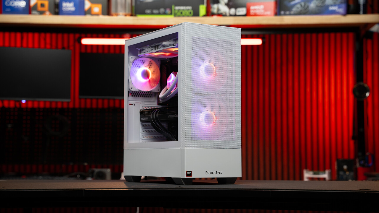 a power spec PC on a table